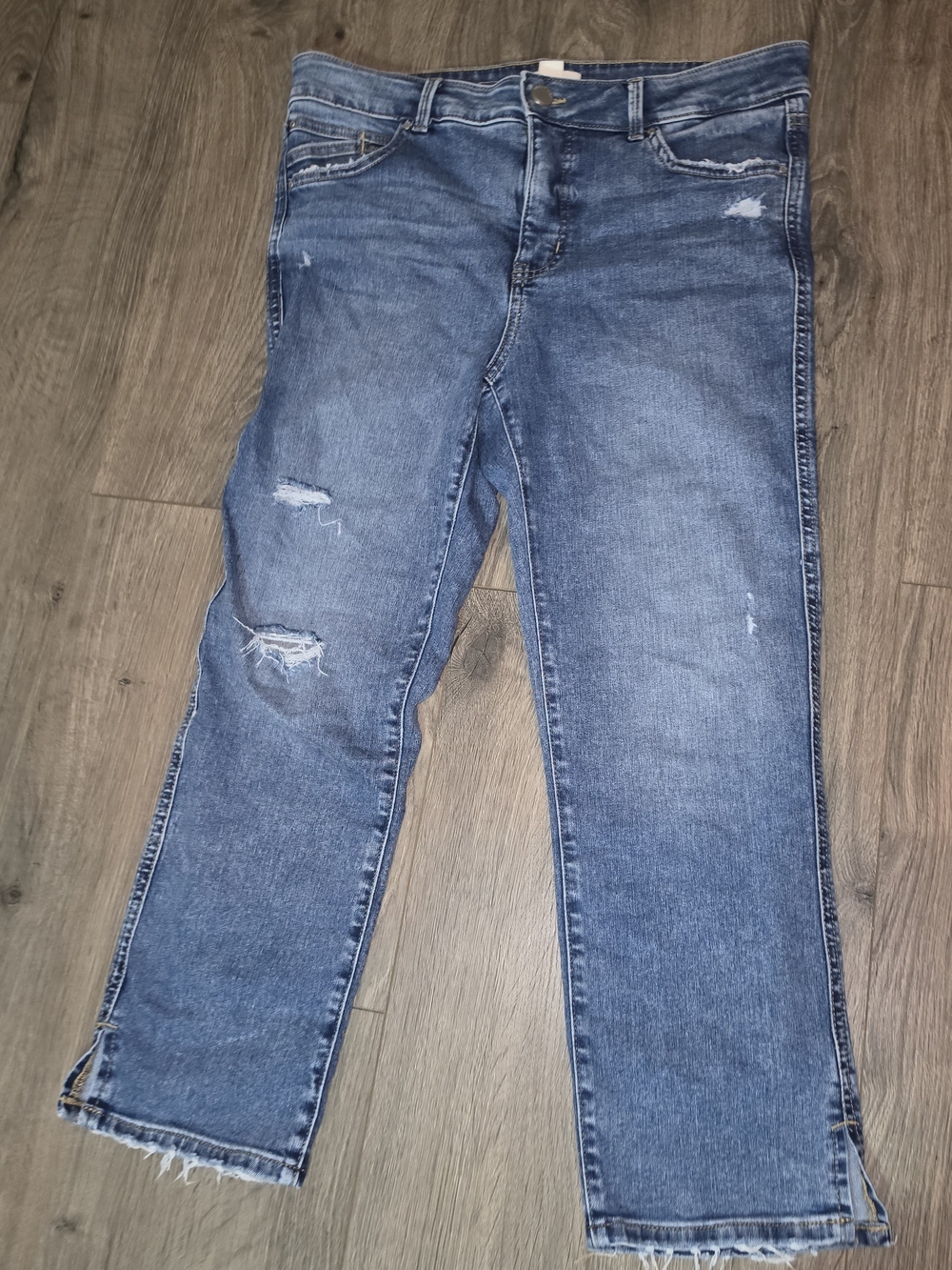 Maurices Medium Blue Distressed Straight-Leg Jeans